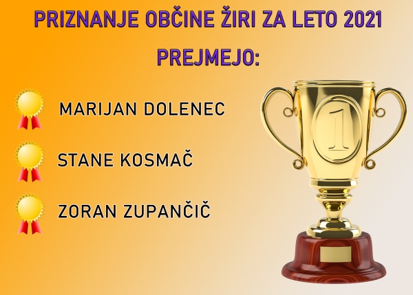 PRIZNANJA OBČINE ŽIRI ZA LETO 2021
